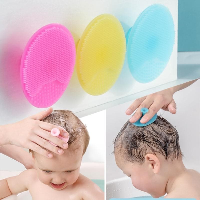 Baby Silikon Weiche Bürste für Haar Waschen Bad Kopf Massage Bürsten Kopfhaut Kamm Kinder Neugeborene Bad Wischen Waschen Haar werkzeuge orange