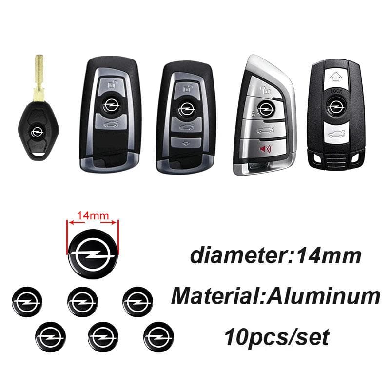 2/5/10 Stück 14mm Auto Schlüssel Emblem Aufkleber Auto Kontrollschlüssel Logo Zubehör Für Opel Insignia Astra Antara Meriva Zafira H G Corsa