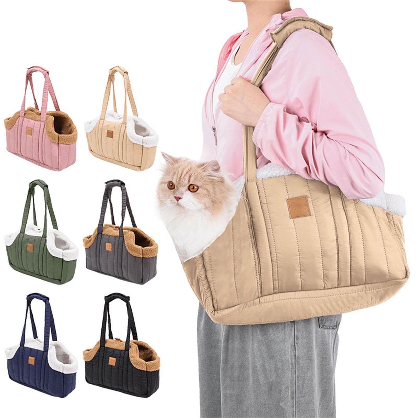 Haustiertragetaschen Handtasche Haustiertasche Ausgehtasche Reise für Welpen Outdoor-Reise Tragbare weiche Schultertasche schwarz