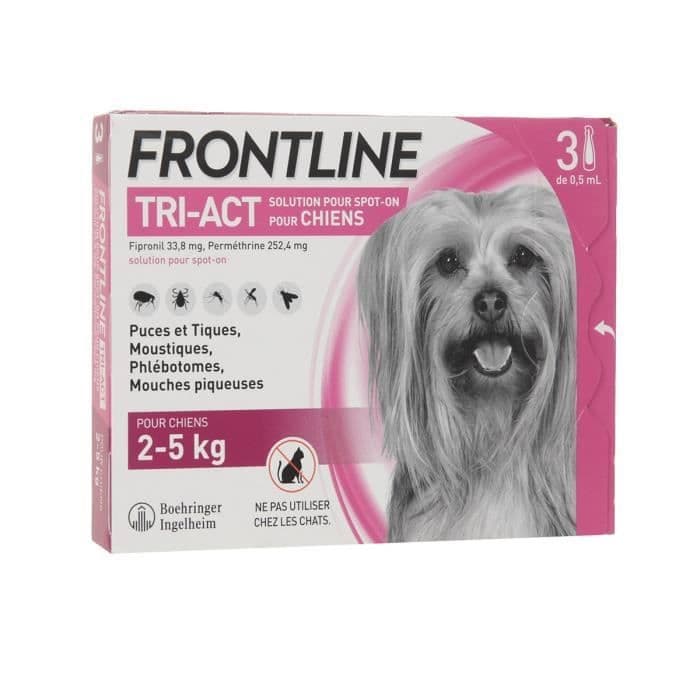 Frontline Tri-Act Floh- und Zeckenmittel für Hunde XS - 2-5 kg ​​- 3 Pipetten