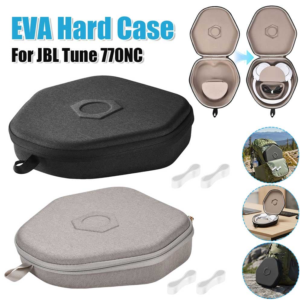 Tragetasche für JBL Tune 770NC/710BT/720BT/760NC/700BT/750BTNC EVA Hartschalenkoffer Stoßfest Wasserdicht Tragbar Reise Handgelenkschlaufe schwarz