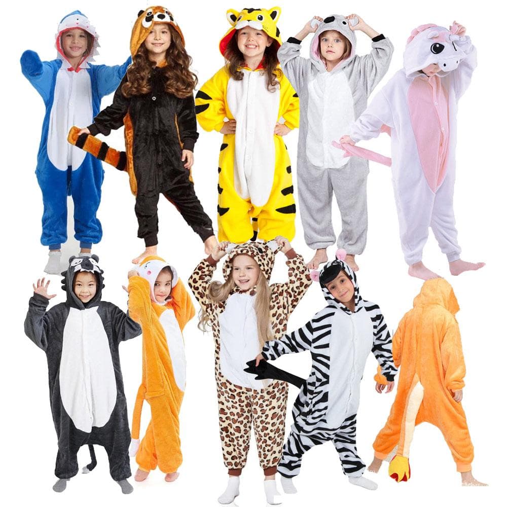 Kigurumi Haie Wolf Onesie Kinder Einhorn Tiger Koalas Pyjamas für Kinder Tier Cartoon Schläfer Kostüm Cosplay Mädchen Licorne Jumspuit cm