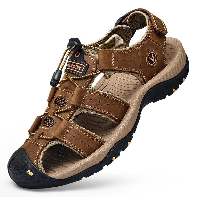 Männer Sandale Aus Echtem Leder Männer Schuhe für Sommer Große Größe Outdoor Wanderschuhe Männliche Sandalen Mann Hausschuhe Plus Größe cm