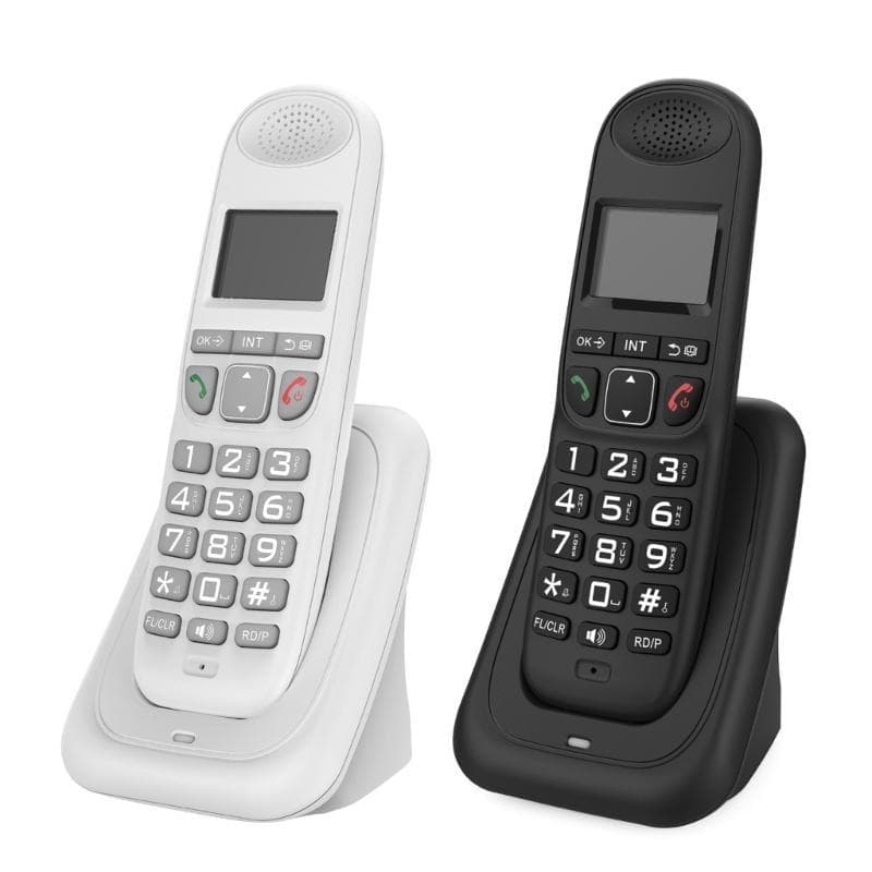 D1003 Festnetz-Telefon, schnurlos, stilvoll, mit mehrsprachiger Anruferanzeige, Hintergrundbeleuchtung und Nummernspeicher schwarz