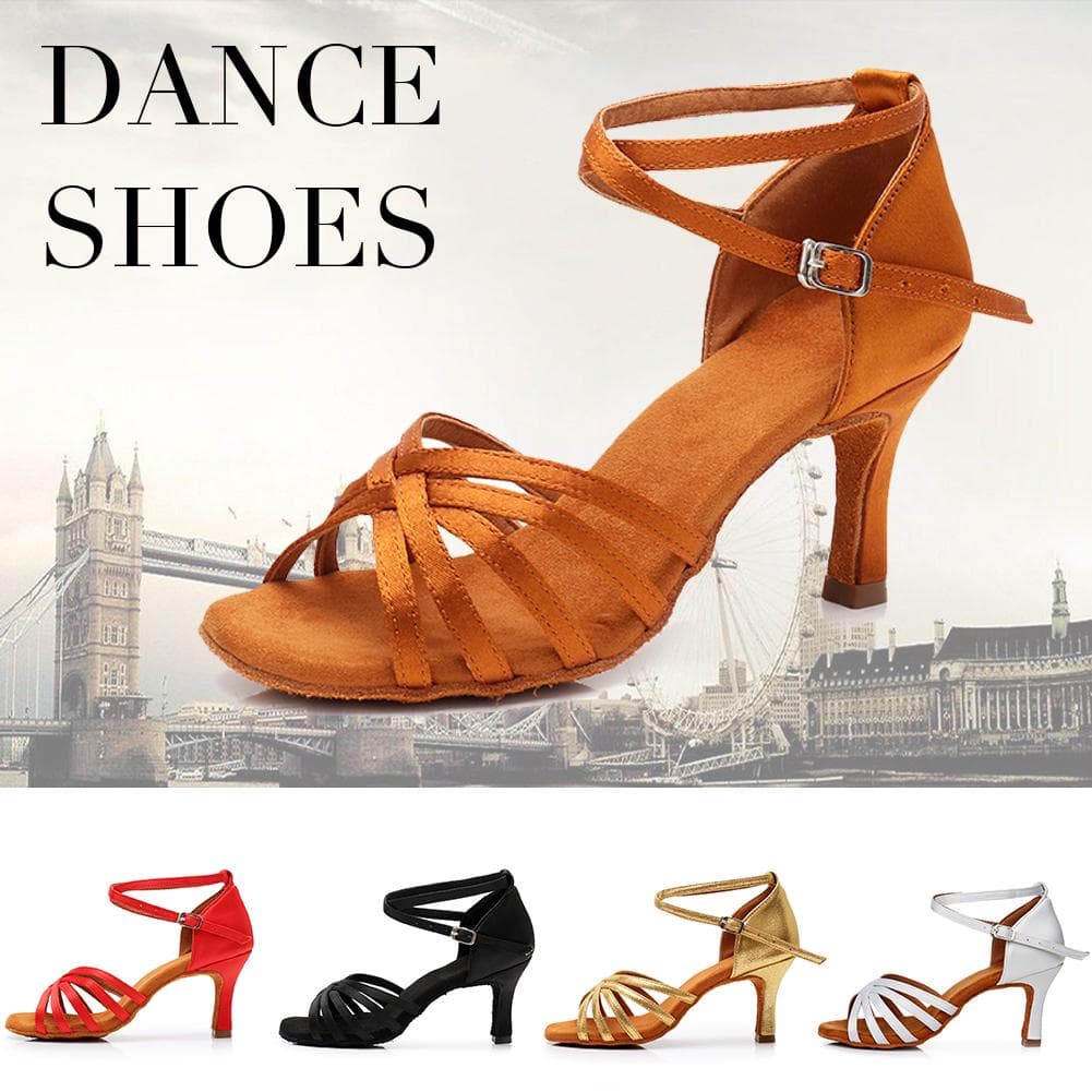 Damen Tanzschuhe Latin Dance Schuhe Salsa Tango Ballsaal Performance Schuhe 7CM cm rot