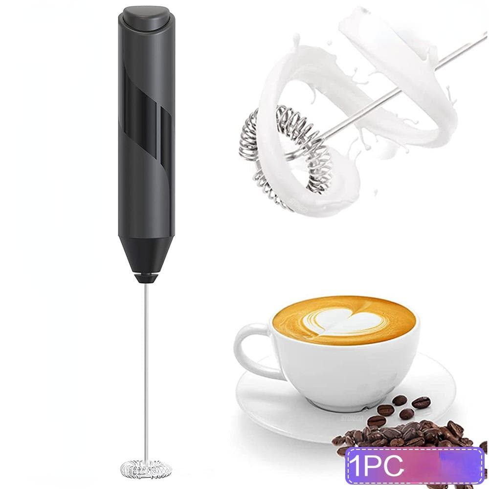 1PC Edelstahl-düse Elektrische Milch Mixer Trinken Schäumer Kaffee Schneebesen Schneebesen Latte Rührer Backen Küche schwarz