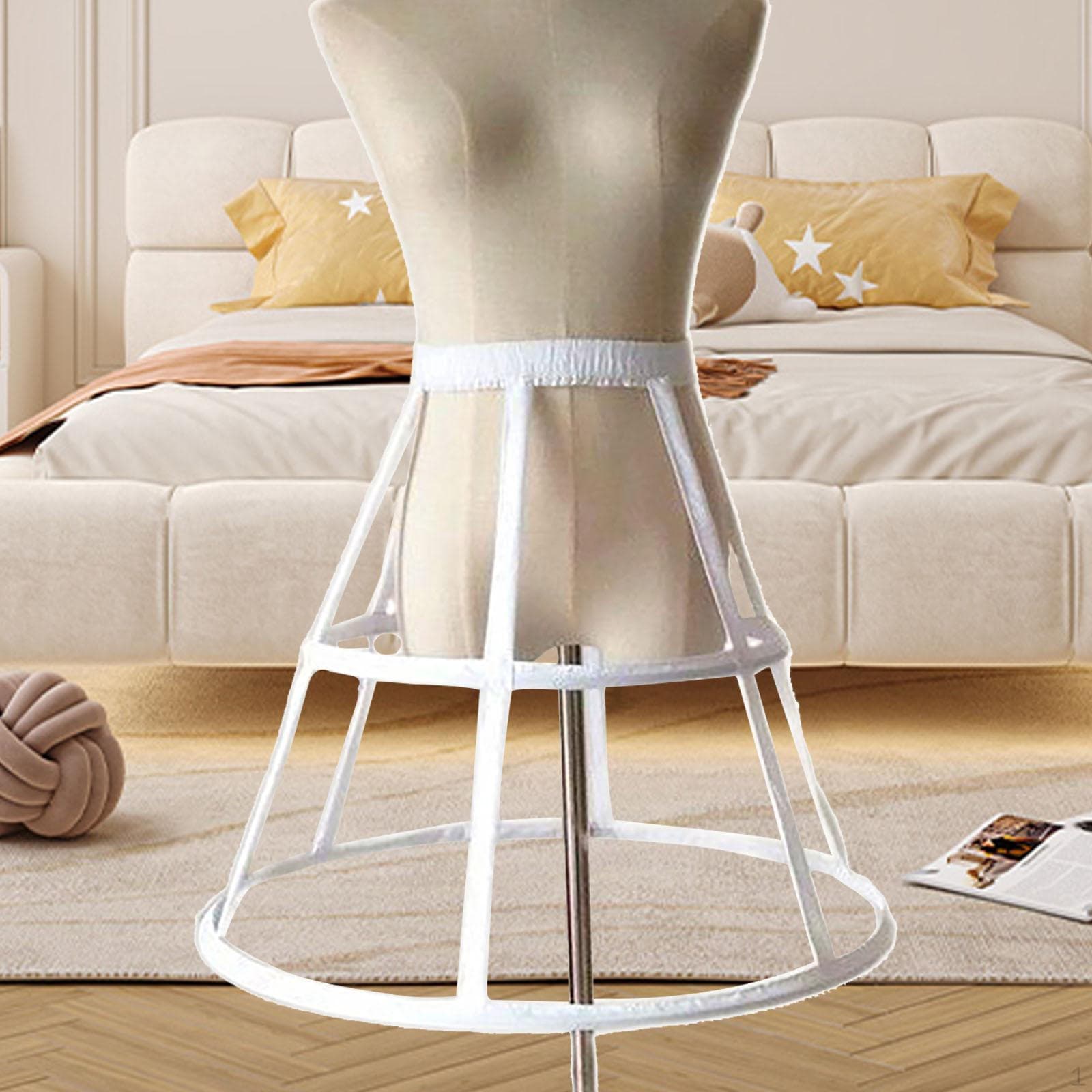 Käfig Hoop Rock Petticoat Elastischer Bund Krinoline Pannier für Abschlussball schwarz