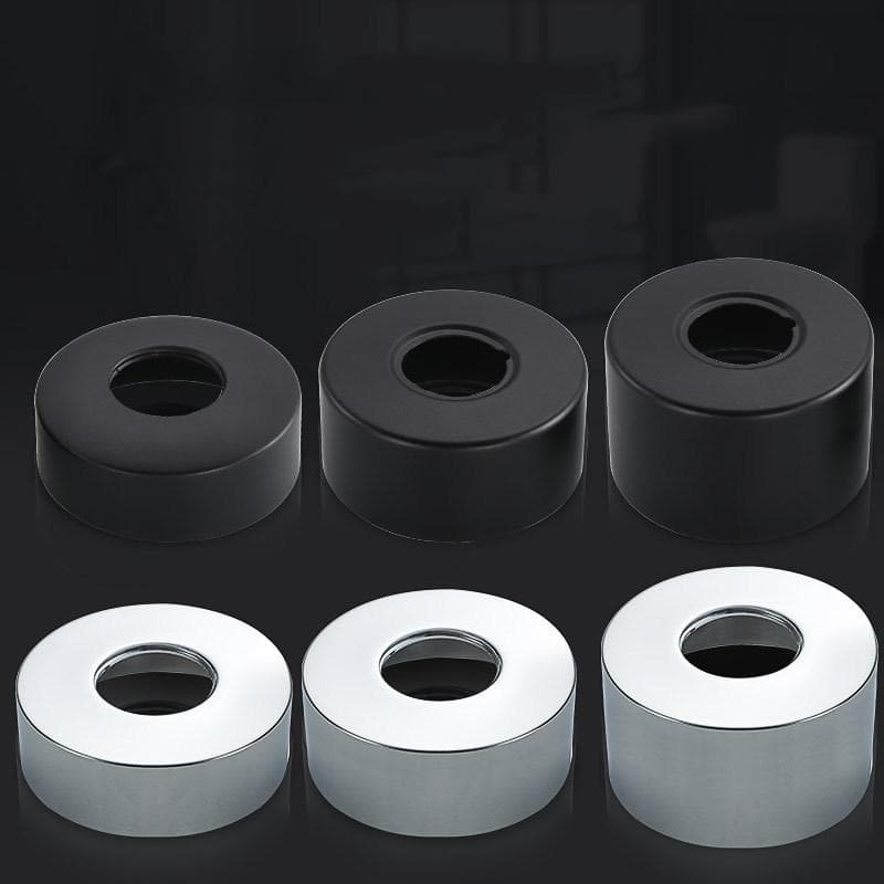 2 STÜCKE 304 Edelstahl Wasserrohr Dekorative Abdeckung Duschzubehör Schwarz/Silber Badezimmer Wasserhahn Befestigungssatz Für Brausebatterie