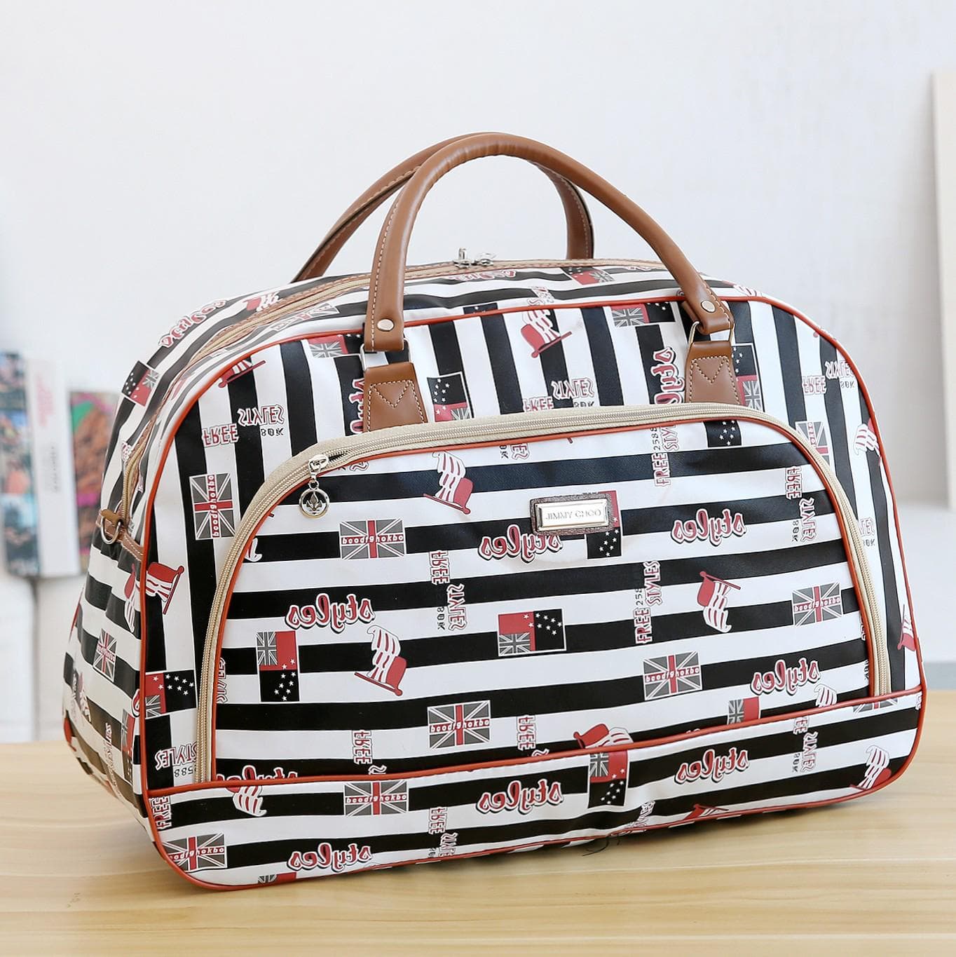 Modische, große Weekender-Tasche aus Segeltuch, Reisetasche für die Nacht, Handgepäck-Reisetasche mit Schuhbeutel, Seesack-Wochenendtaschen