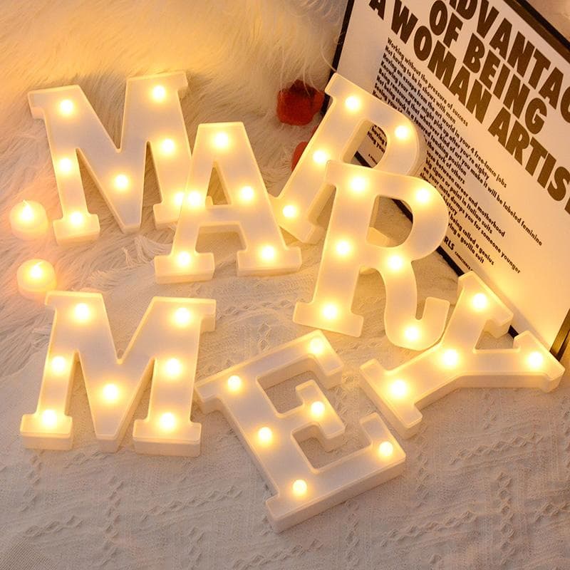 LED-Nachtlampe, 26 Buchstaben, 0–9, digitales Festzelt-Zeichen, Alphabet-Licht, Wand-Hängelampe, Innendekoration, Hochzeit, Party, LED-Nachtlicht