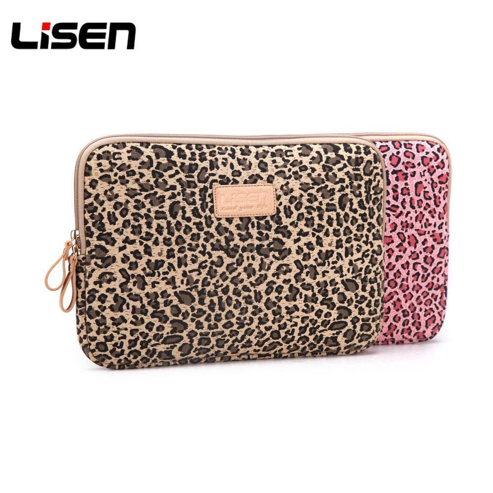 Laptophülle mit Leopardenmuster, iPad/11/13/14/15,6 Zoll, Unisex braun