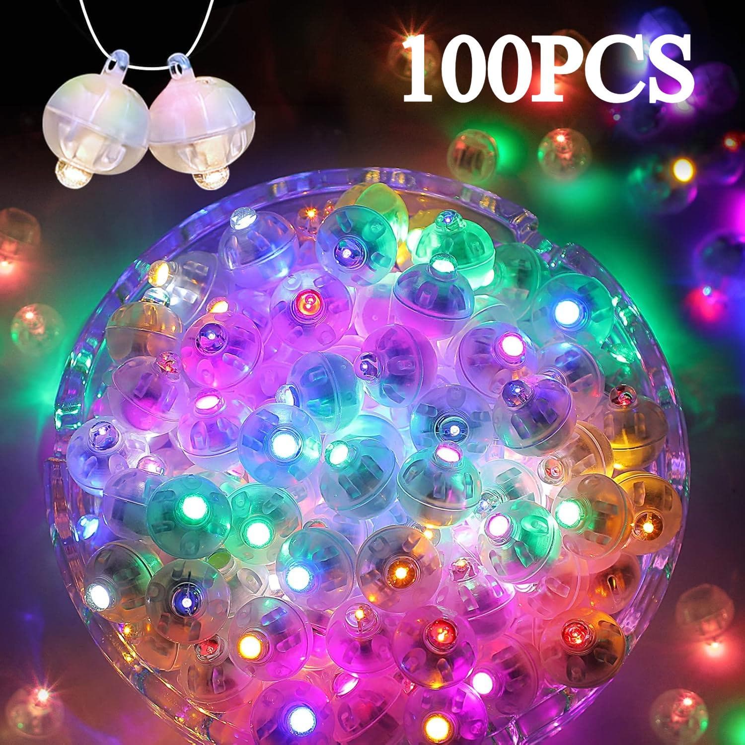100 Stück Ballonlichter Lange Standby-Zeit Mini-Kugellicht für Papierlaterne Ballon Party Hochzeit, Geburtstag und Festival