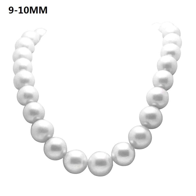 9–10 mm runde Perlenkette, natürlicher Süßwasserperlen-Schmuck für Frauen