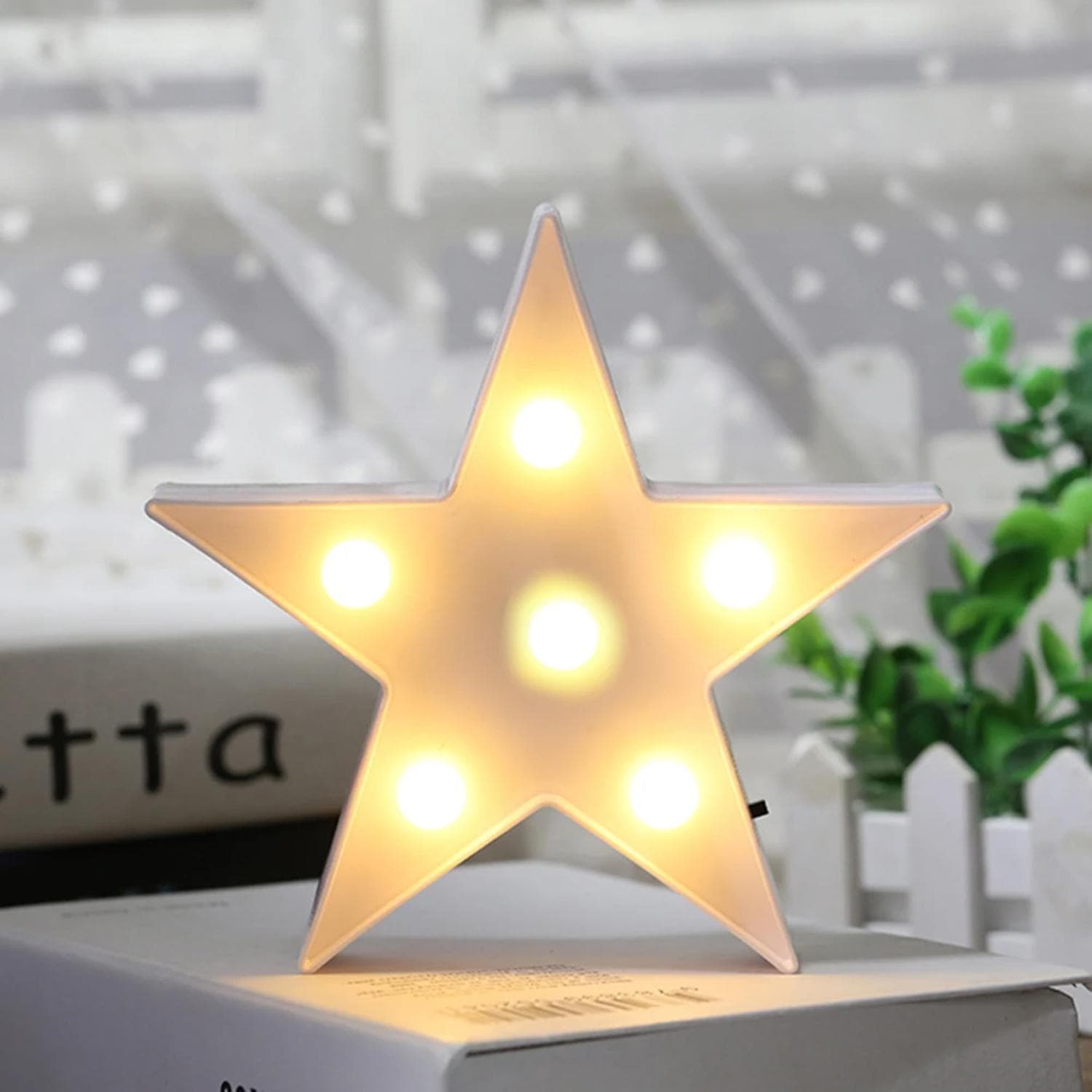 Neue schöne, kreative kleine, sternförmige LED-Nachtlicht-Schreibtischlampe – funktional gestaltetes Must-Have für jeden Raum – St weiß