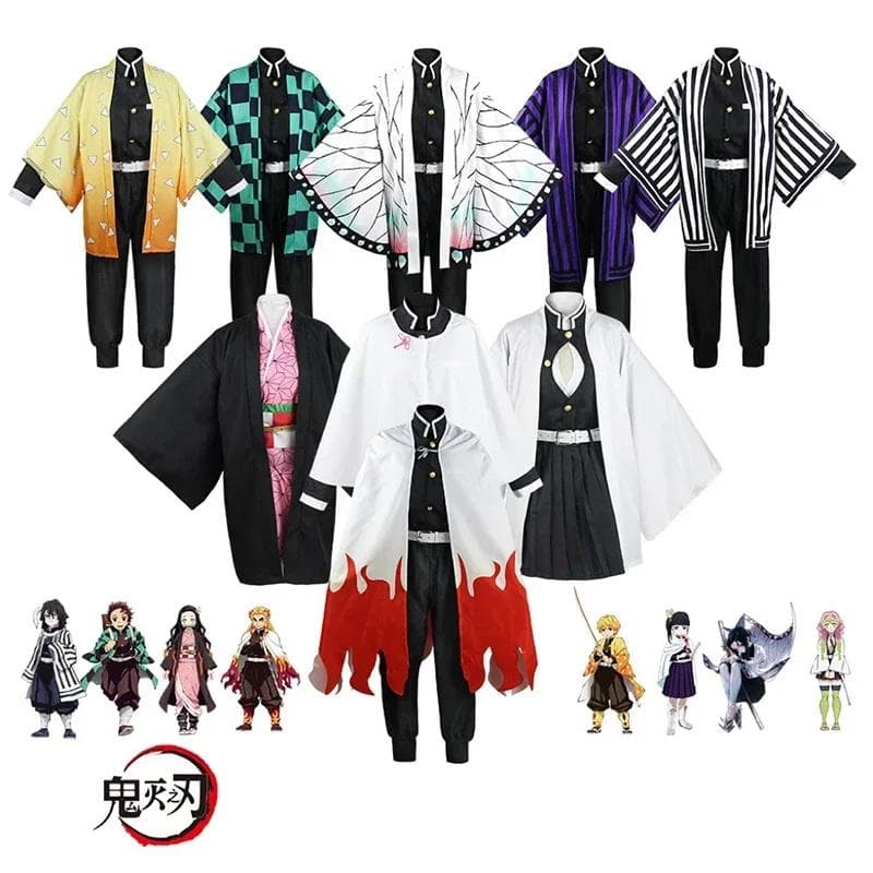 Anime Demon Slayer Kimetsu No Yaiba Zenitsu Giyu Tanjirou Kamado Nezuko Cosplay Frauen Kinder Männer Kimono Uniform Party cm grün
