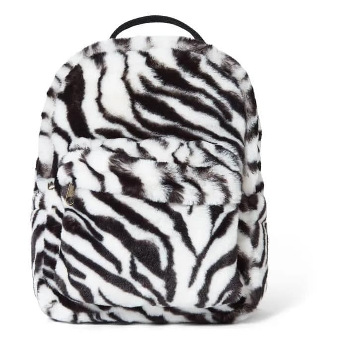 Rucksack - BANDRIDGE - Zebra - 42x32cm - Schwarz und Weiß - Weich und Leicht weiß