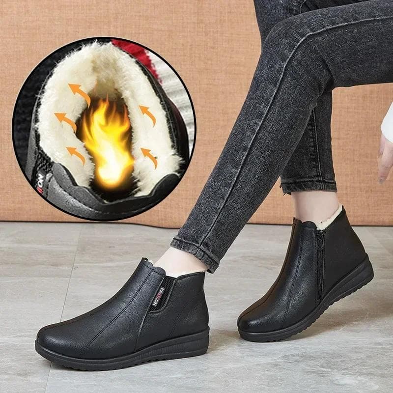 Mode 2025 Winter Hochwertige Lederstiefel Damen Schneestiefel Damen Warme Schuhe Damen Stiefeletten Wasserdichter Stiefel botas mujer botines cm