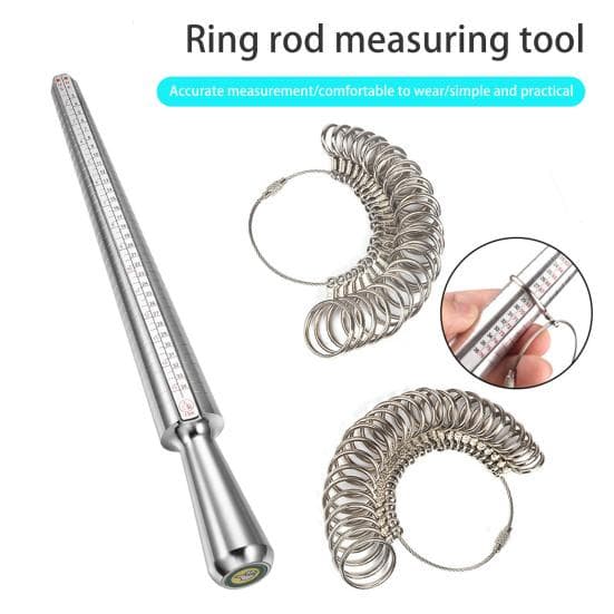 Ringgrößen-Messwerkzeug-Set, einfache Lösung zur Schmuckgröße, US-UK-Größe, verstellbares Fingerumfang-Messwerkzeug silber