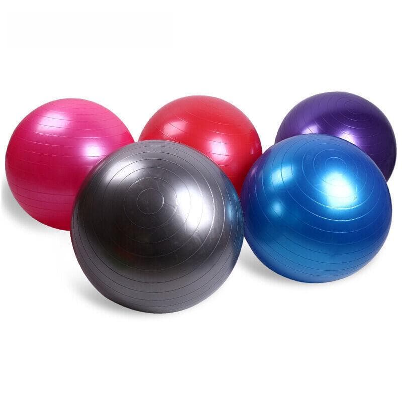 Explosionsgeschützter Yogaball aus glänzendem PVC – 45/55/65/75 cm Pilates- und Massage-Fitnessball rosa