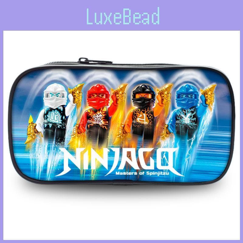 Ninjago Federmäppchen für Schüler mit Nylonmaterial und Aufbewahrungstasche graue