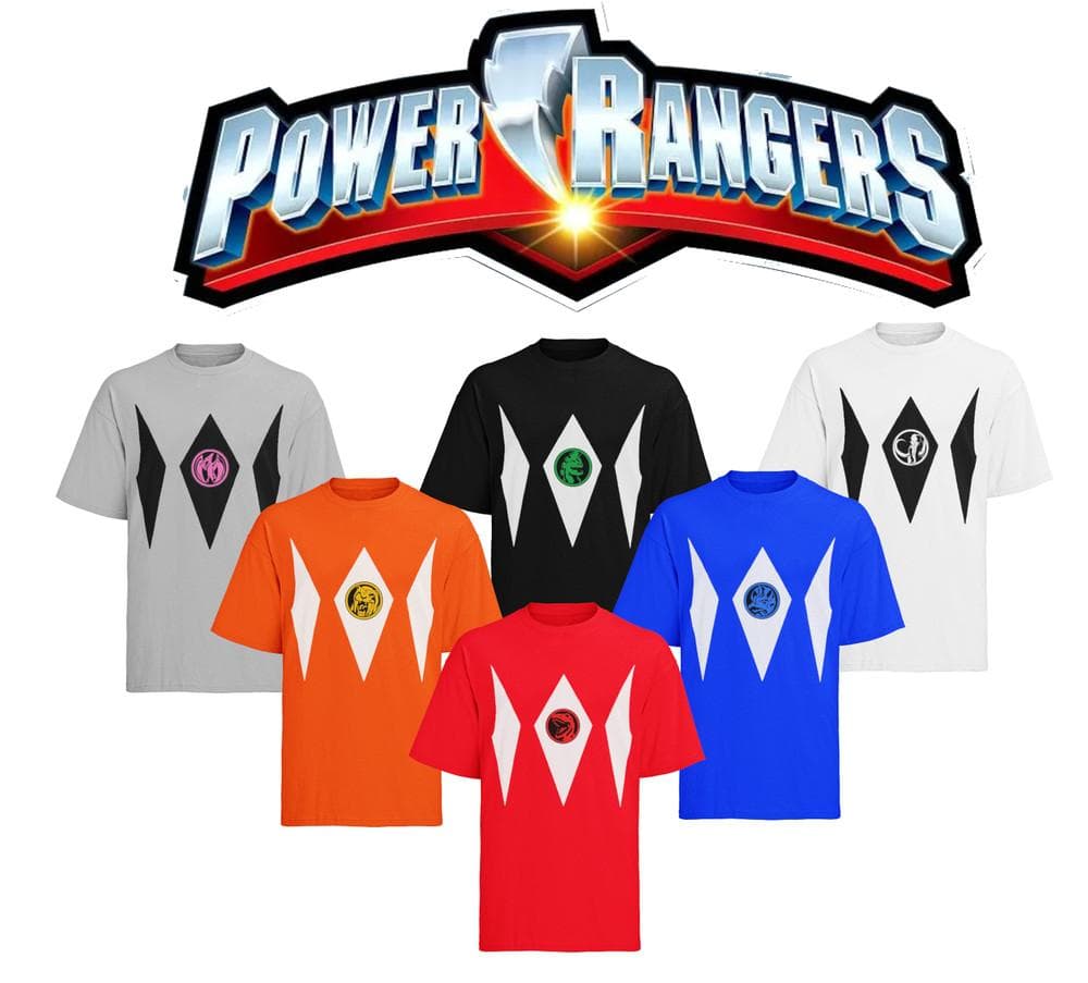 Power Ranger Karneval Junggesellenabschied Kostüm Fasching Herren T-Shirt cm