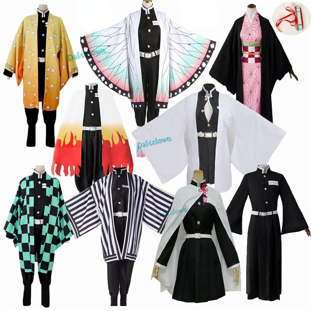 Anime-Dämonentöter: Kimetsu No Yaiba Zenitsu Giyu Tanjirou Kamado Nezuko Cosplay Frauen Kinder Männer Kimono Uniform Cosplay Kostüm cm