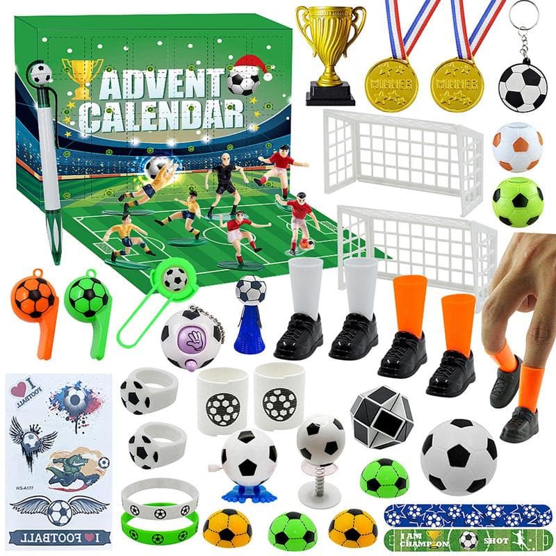 24 Tage Fußball Adventskalender 2025, Sport Adventskalender für Jugendliche Weltfußball Geschenke Gastgeschenke, Weihnachts-Countdown Geschenke