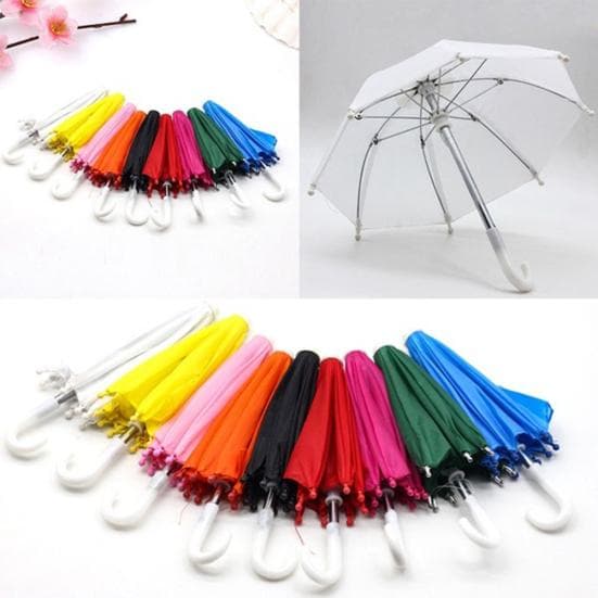 Zubehör Regen Mini Solid Regenschirm Spielen Spielzeug Mädchen Puppe Farbe Perlen Kinder Geschenk Spielzeug Hobbys orange