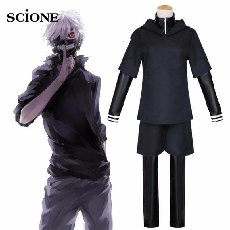 4 stücke Sets JP Anime Tokyo Ghoul Ken Kaneki Cosplay Kostüm Full Set Schwarz Kampf Uniform Frauen Männer Halloween kostüm cm