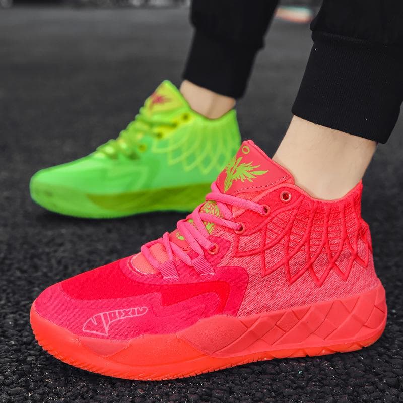 Schuhe Herren Atmungsaktive Mesh Student Sneakers Mid Top Teen Solide Basketballschuhe cm blau