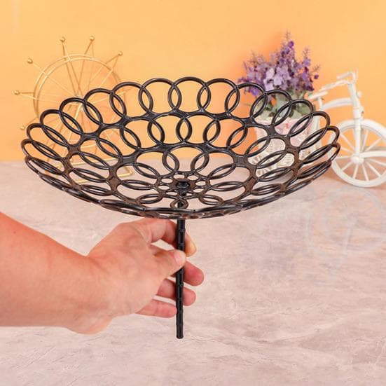 Schwarzer, runder Blumenstielhalter, Ikebana-Vase, Halterung mit rutschfester Strebe, stabiles, hohles Design, abnehmbar