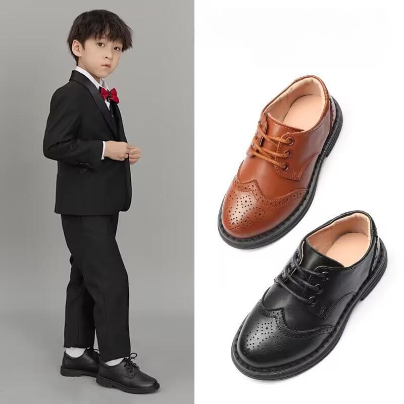 Neu Jungen Lederschuhe Bequeme Weiche Sohlen Schwarze Britische Performance-Schuhe cm schwarz