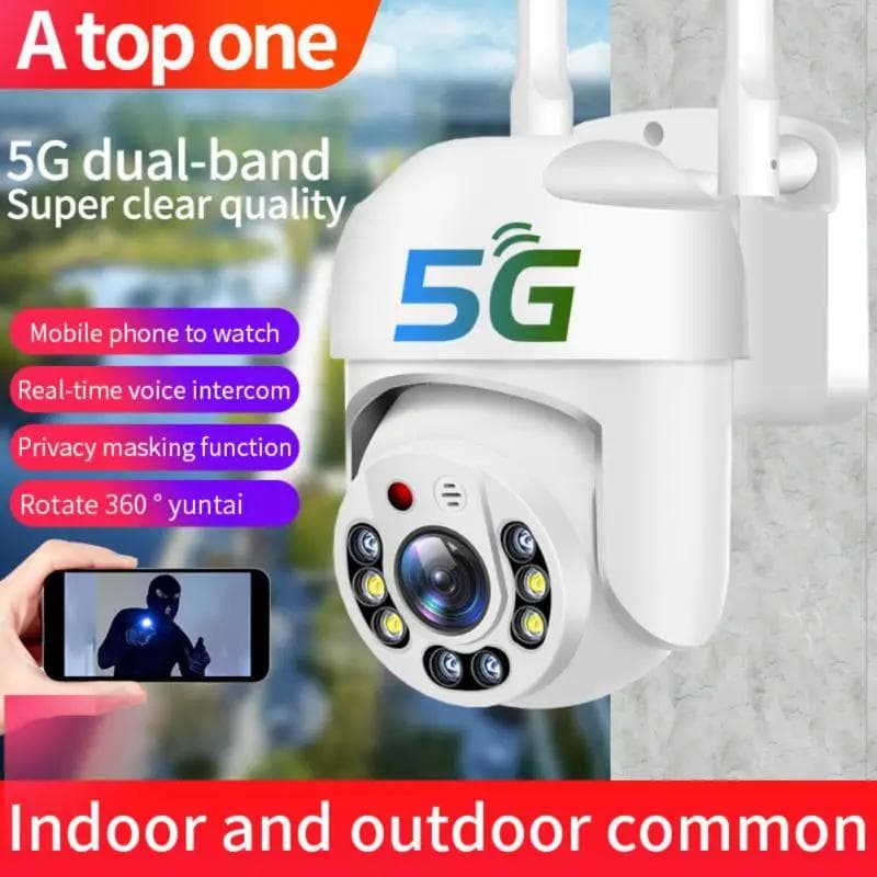 1080P 5G WIFI Überwachungskameras Außenkamera 360 Vollfarb-Nachtsicht Bewegungserkennung Auto Tracking Babyphone IP-Kamera IP66 Wasserdicht weiß