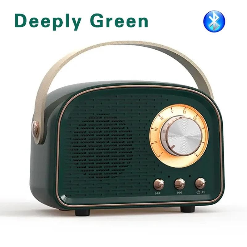 Retro-Bluetooth-Lautsprecher, niedlicher Mini-Lautsprecher mit FM-Radio, tragbarer kabelloser Lautsprecher mit TWS-Musik-Player, Hifi-Stereo-TF-USB du