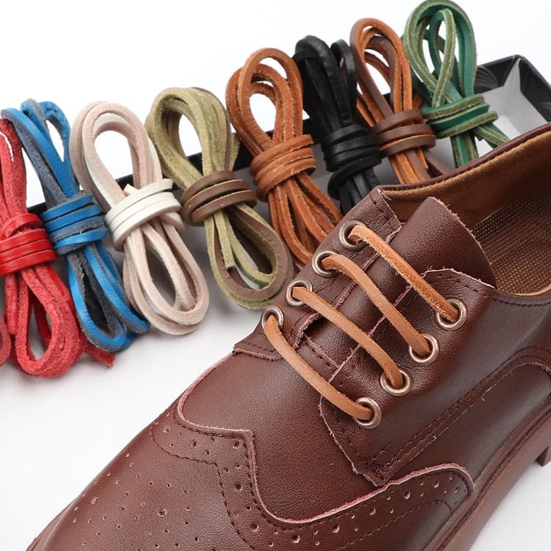Neue Hochwertige Flache Schnürsenkel Solide Leder Schnürsenkel Klassisch Mehrfarbig Freizeit Schnürsenkel Outdoor Unisex Stiefel Schnürsenkel 80cm