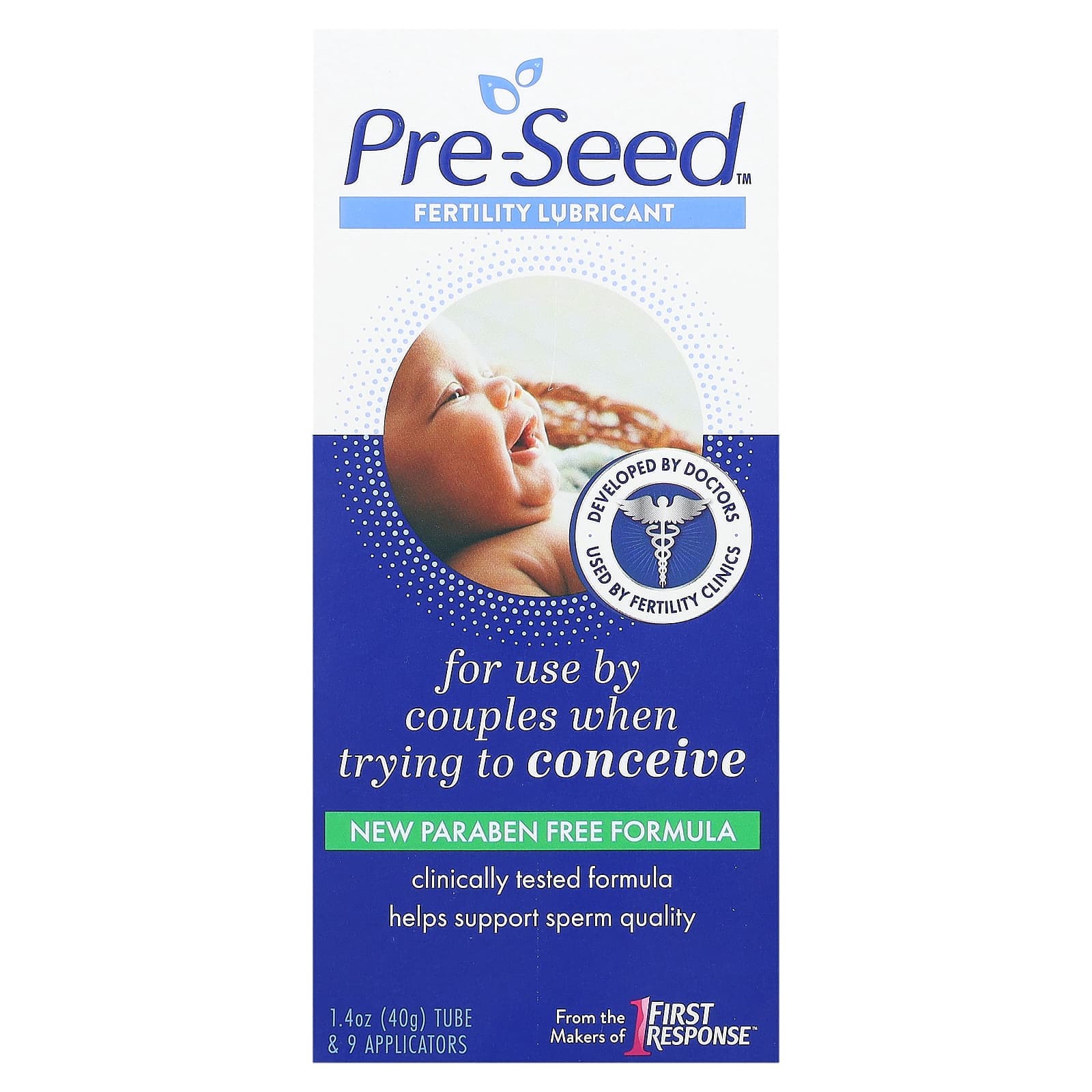 Pré-ensemencement, lubrifiant de fertilité, 9 applicateurs, 1,4 oz (40g)