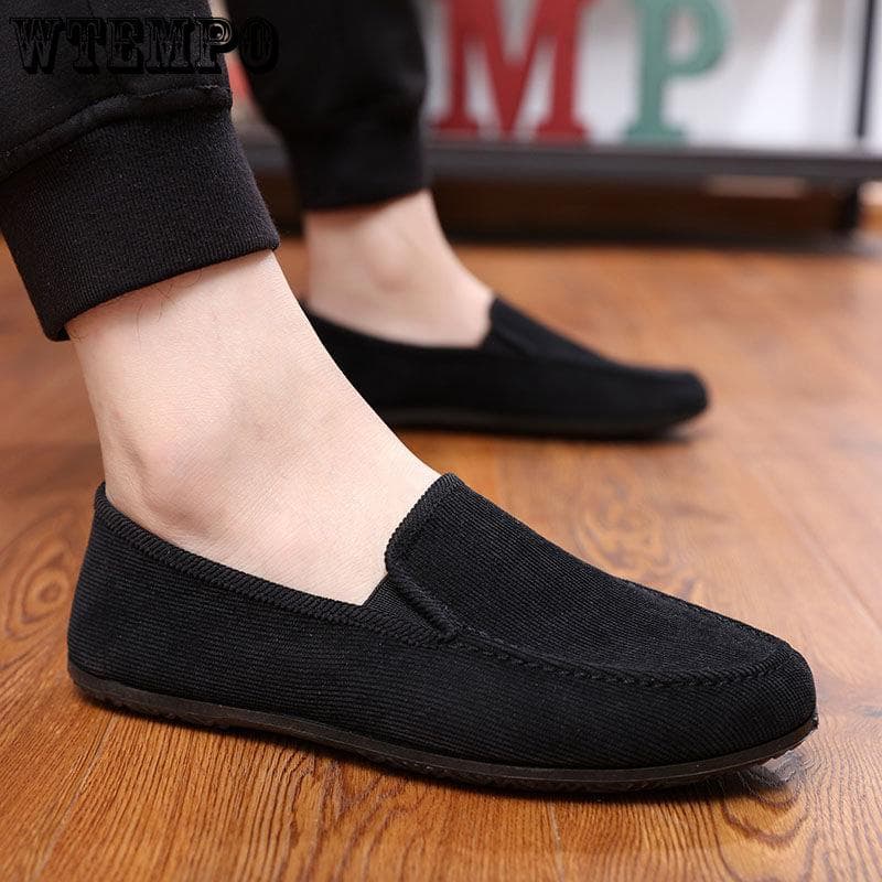 Herrenschuhe Herren Segeltuchschuhe Ein-Fuß-Steigbügel Herren Freizeitschuhe Atmungsaktive alte Peking-Stoffschuhe cm schwarz