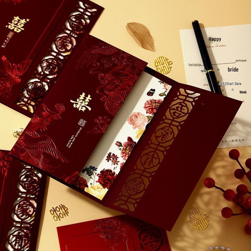 Carte d'invitation de mariage élégante haut de gamme
