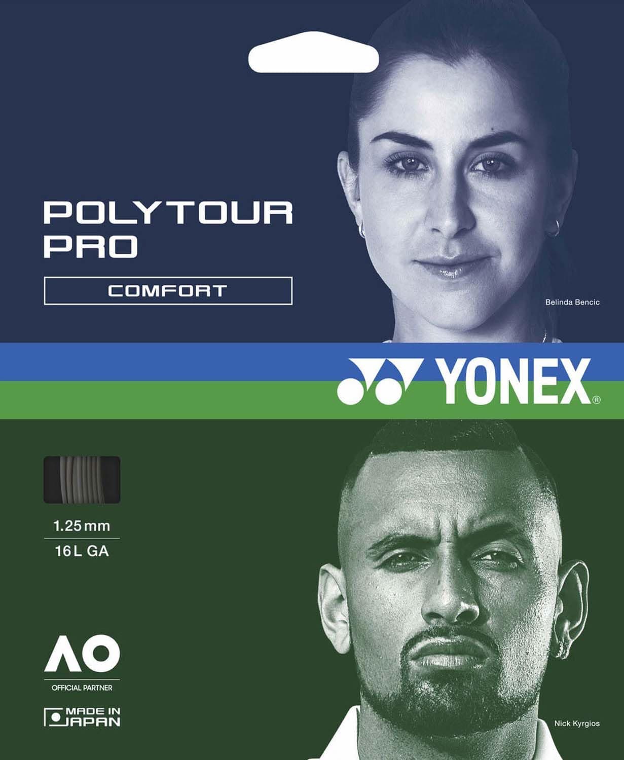 YONEX Poly Tour Pro 125 Tennis PTGP125 (1,25 mm) Saiten, Graphit, Stärke 1,25 mm