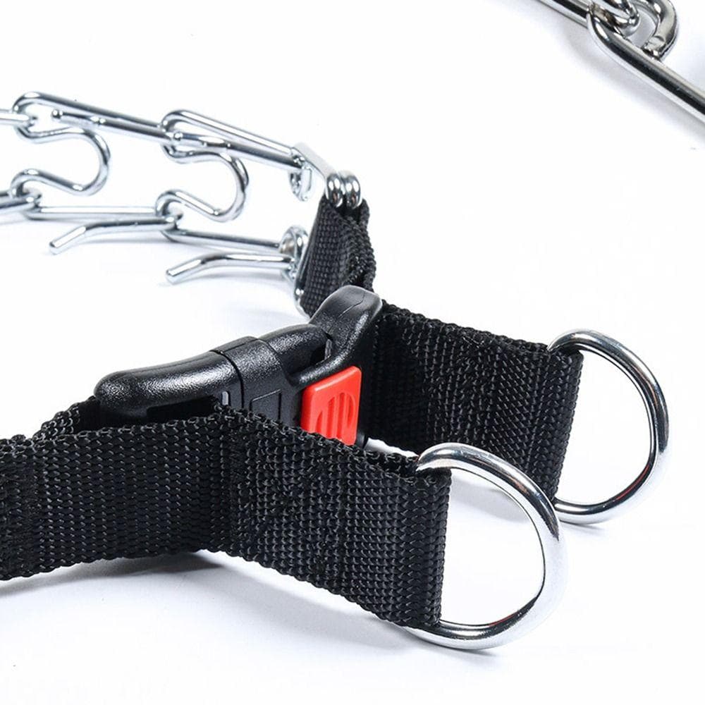 Verstellbares Stachelhalsband mit Gummispitzen Edelstahl Korrektur-Zieh-Stachelhalsband Langlebig Kein Ziehen schwarz
