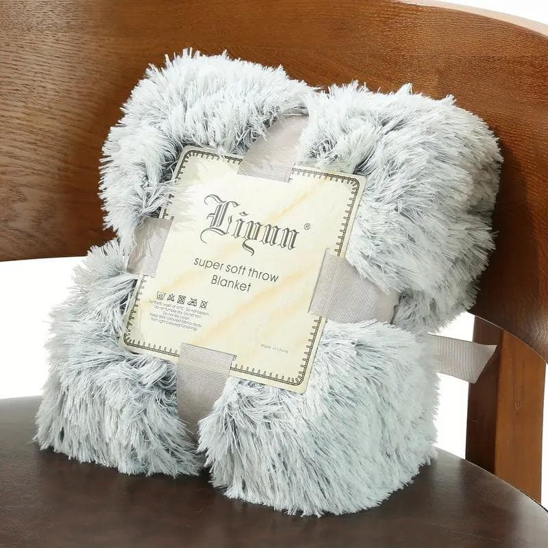 160*200cm Warme und Kuschelige Doppellagige Plüsch-Sofadecke für Büro, Couch, Bett und Nickerchen - Weiche und Bequeme Decke für Zuhause und Büro
