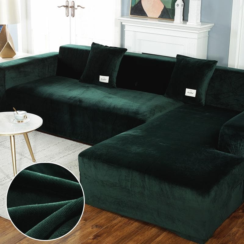Elastische Sofabezüge für Chaiselongue für Wohnzimmer, Samt-Ecksessel, elastische Kissen, Couchmöbel, 3-Sitzer-Schonbezug gelb