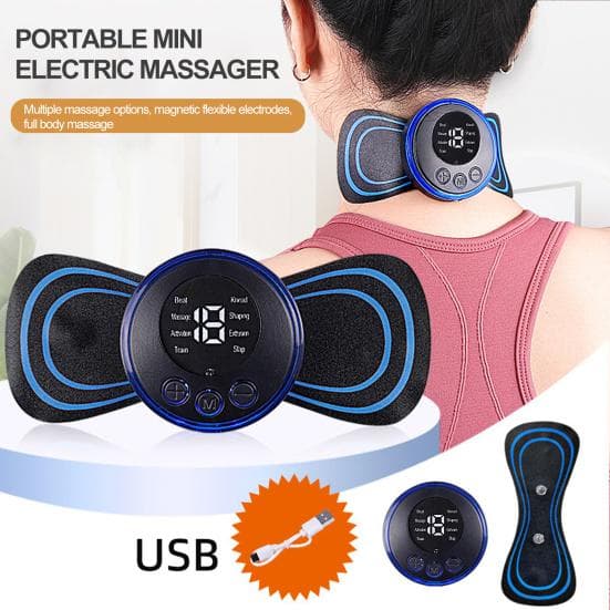 Mini-Massagegerät, 8 Modi, niederfrequent, wiederaufladbar, Ganzkörper-Schmerzlinderungs-Therapiegerät, Physiotherapie-Instrument, Muskelstimulator