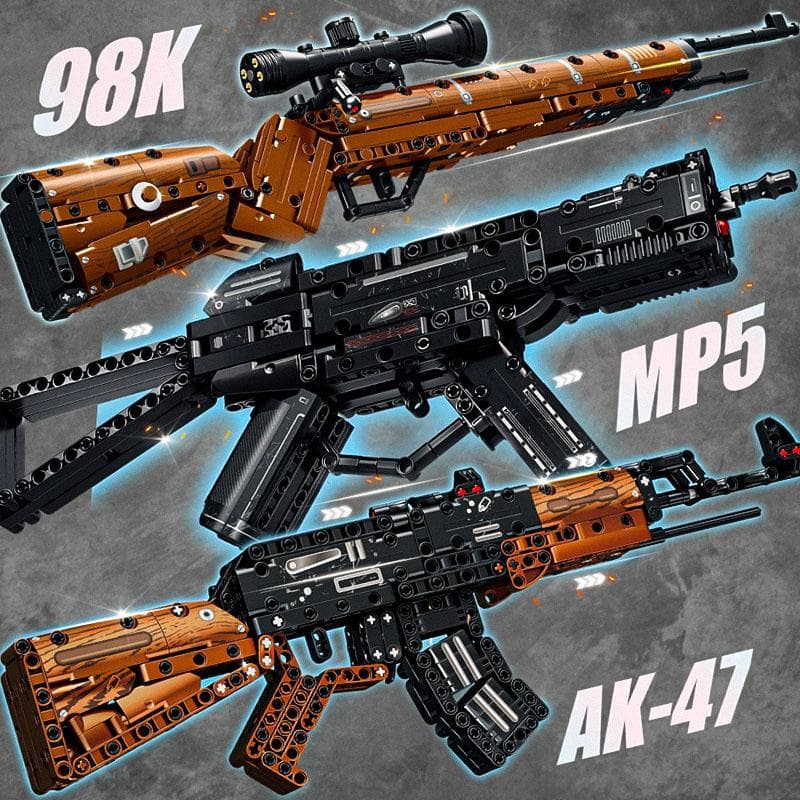 Die AK47 Spielzeugpistole Waffen-Bausatz Junge Geburtstagsgeschenk Zusammengebaute Blöcke CS-Schießspiel 98K Waffe AWM