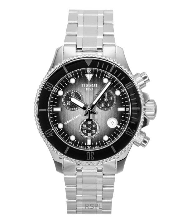 Tissot Seastar 1000 Chronograph Edelstahl Schwarzes Zifferblatt Quarz Taucheruhr T120.217.11.061.00 300M Herrenuhr schwarz