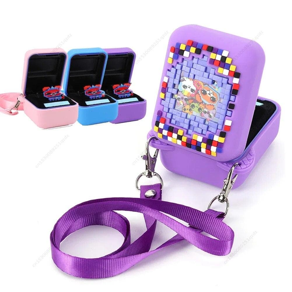 NEU für Bitzee Digital Pet Schutzhülle mit langem Trageband, Silikon-Schutzhülle, staubdicht, Tragetasche, Tasche, Zubehör rosa