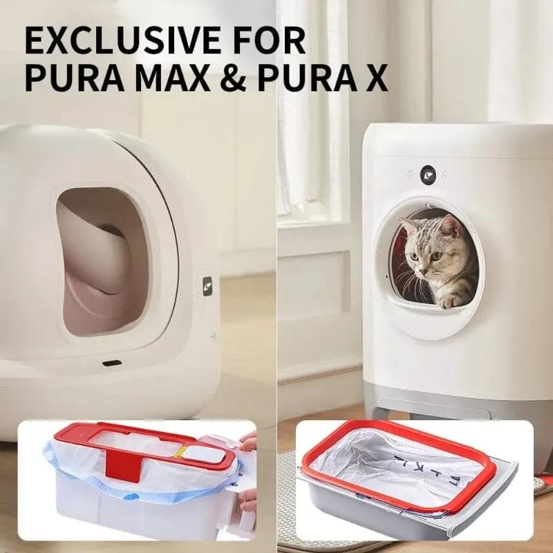 Für selbstreinigende Katzentoiletten PETKIT PuraX PuraMax Ersatz-Müllbeutel - Tragbarer Katzenstreu-Abfallbehälterbeutel mit 5 Rollen