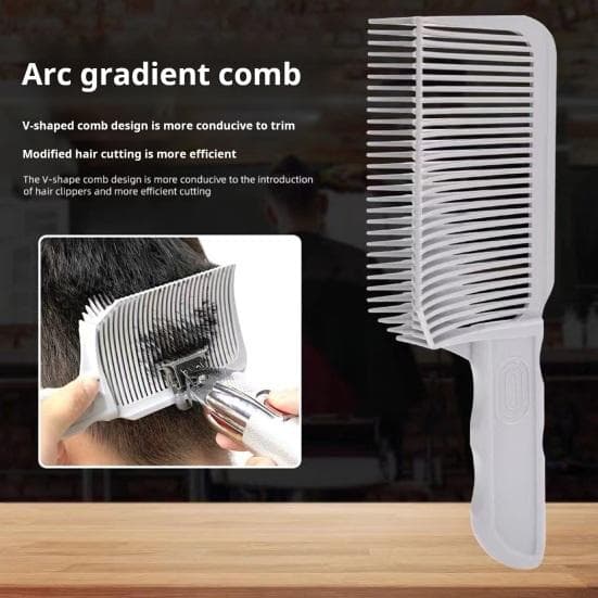 Lot de 3 peignes de coupe de cheveux avec modèle de rasage en silicone pour le décolleté, peigne de coiffure professionnel pour hommes