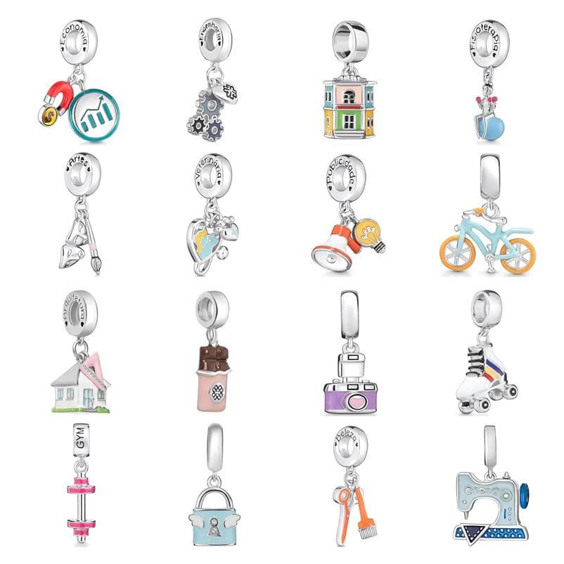Neues Kupfer Portugiesischer Stil Anhänger Charms Perlenhaus Amulett Zubehör Passend für Original Armband Damen Schmuck Hängend Diy Geschenk