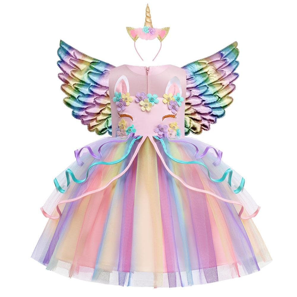 Einhorn-Kinderkleider für Mädchen, Baby, Kinderkostüm, Geburtstag, Hochzeit, Abend, Ballkleid, Halloween, Weihnachten, Vestidos 2 bis 10 Jahre cm